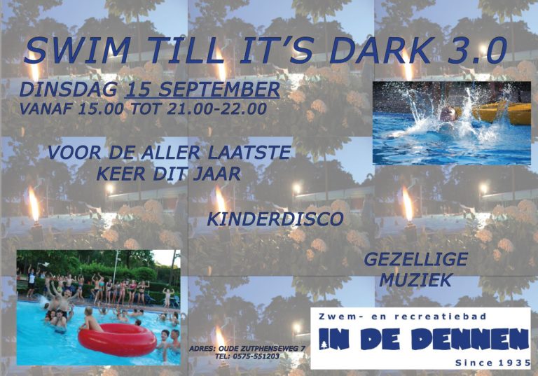 Nog 1x swim till it’s dark op vrijdag 7 augustus